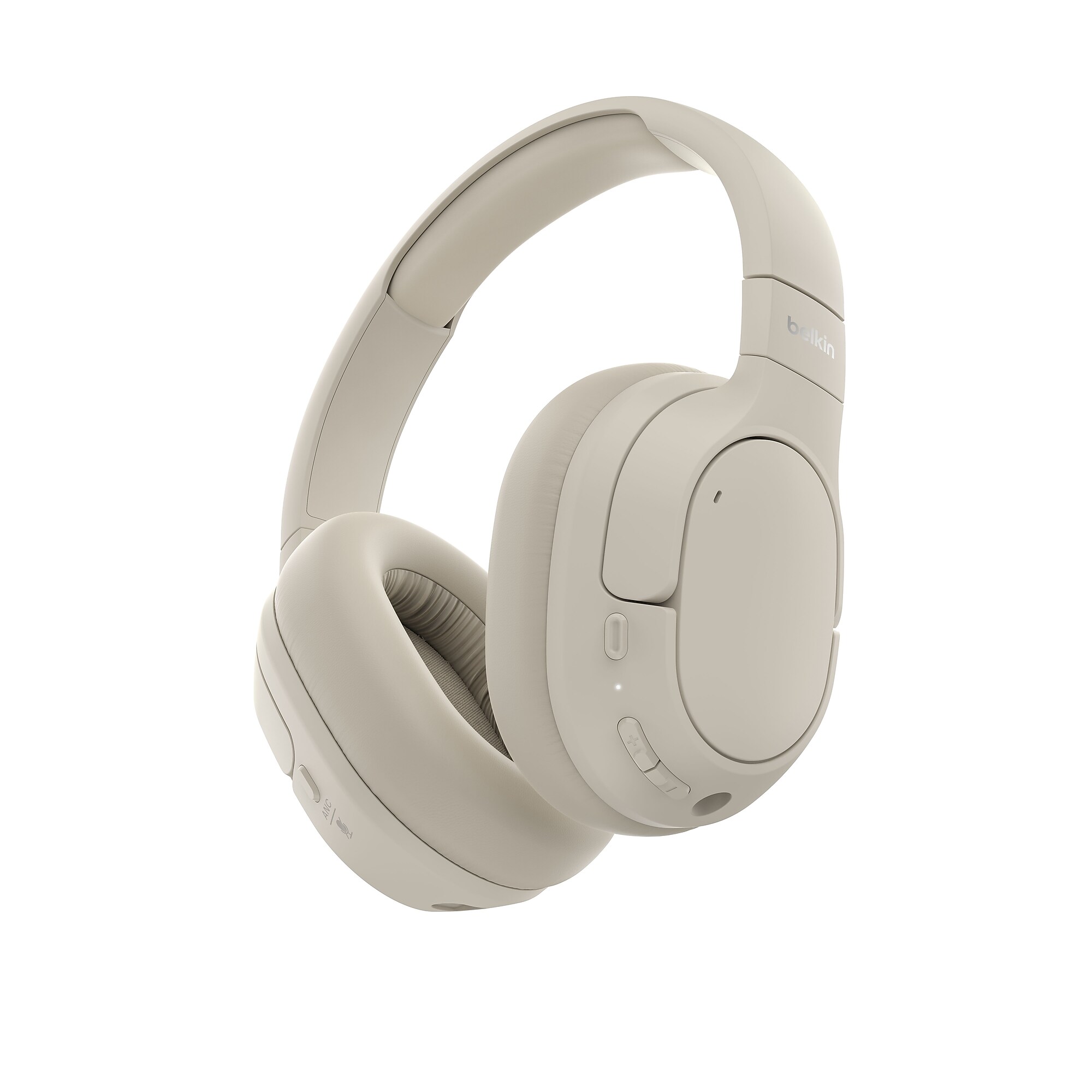 Belkin SoundForm Isolate Wireless Noise Cancelling Headphones, Bluetooth, Sand (AUD008fqSA) Sansujyuku sansujyuku.com