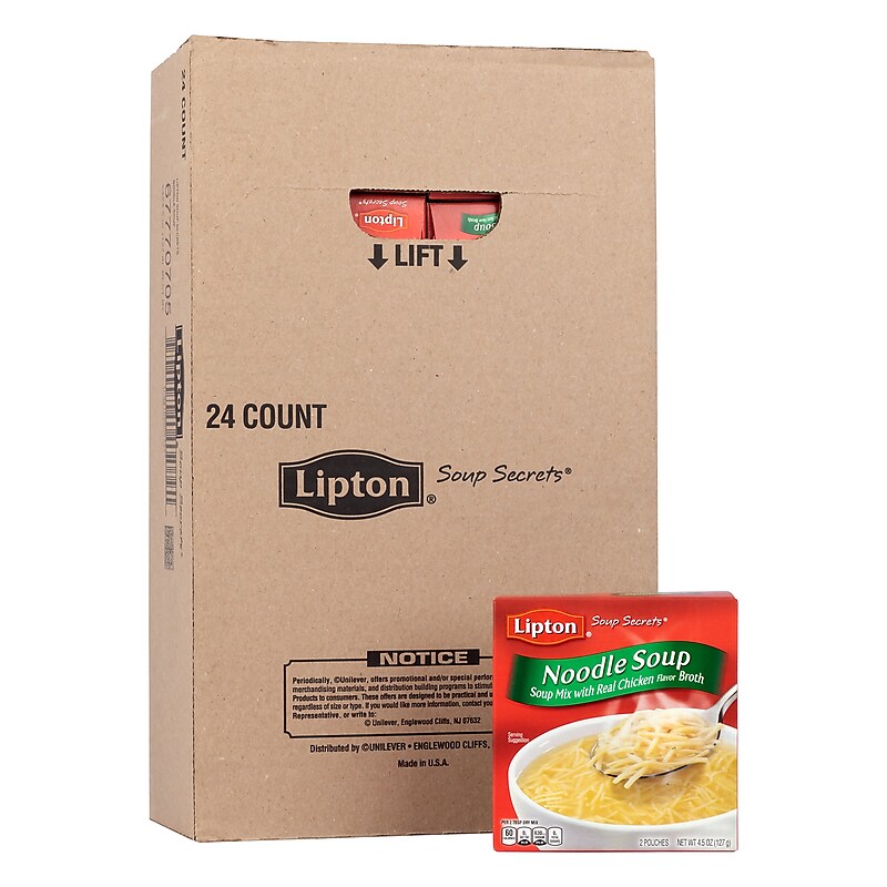 Lipton Savoury Noodle Soup, 4.5 oz, 24/Pack (307-00421) image 1