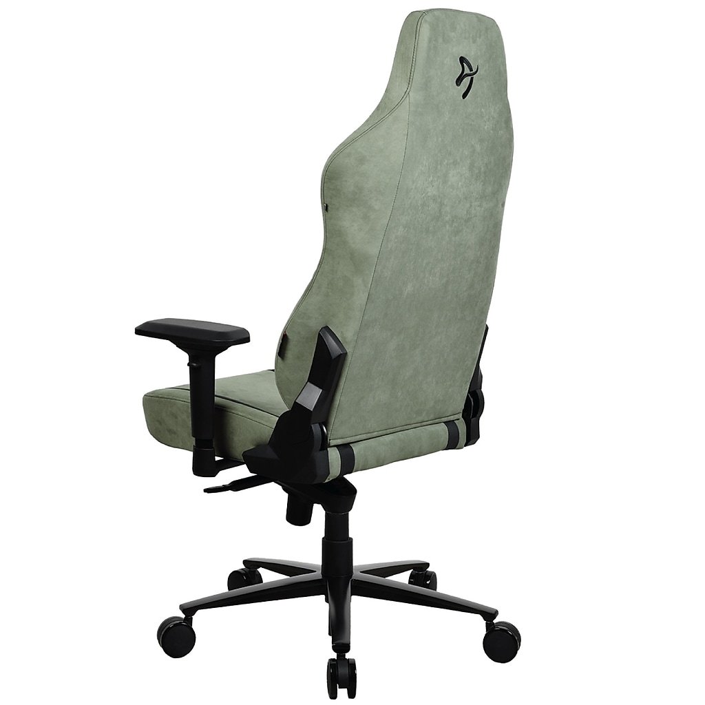 Side angle showing chair back and armrest design
