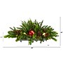 Nearly Natural Artificial Cedar Pine, Pinecones and Ornaments Christmas Arrangement in Tin Vase, 24" (A1868)~#|#~C54880C2-1885-4284-B9682610D7DC74E4_sc7