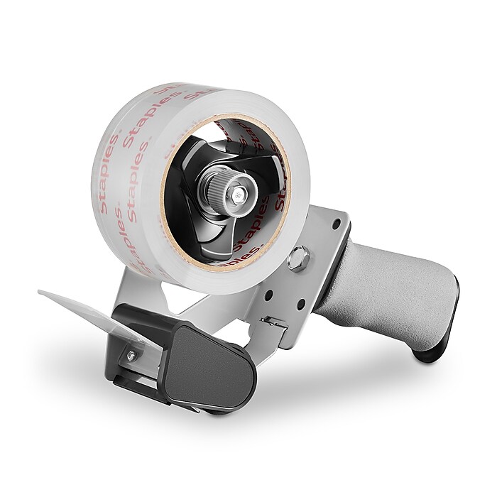 Staples Comfort Grip Packing Tape Dispenser with 1 Roll, 1.88” x