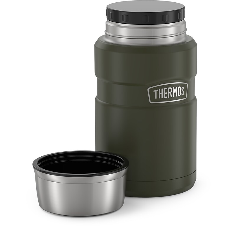 Thermos Stainless King Stainless Steel Insulated Food Jar, Army Green, 24 oz. (EASK3020AGTRI4) image 1