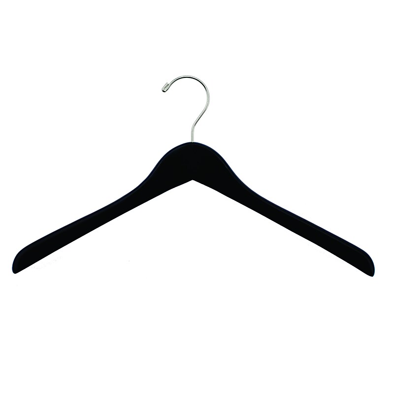 Nahanco 17" Wood Concave Jacket Hanger, Black, 100/Carton (1217CH) image 1