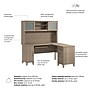 Bush Home Somerset 60"W L Shaped Computer Desk with Hutch, Ash Gray (SET002AG)~#|#~C55530A8-FC73-4831-ABF91FCE747CDC27_sc7