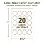 Avery EcoFriendly Laser/Inkjet Circle Multipurpose Labels, 1-2/3" Dia., White, 200/Pack (94508)~#|#~C556BC80-C0AB-40F8-9C9B66DE284BB94A_sc7
