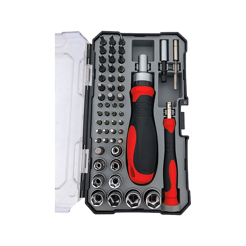 Apollo Tools 55-Piece Metric Tool Set, Black/Red (DT5024) image 1