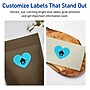 Avery Printable Heart Shaped Multipurpose Labels, 2-9/32" x 1-27/32", Bright Blue, 120/Pack (94603)~#|#~C55AD99B-902D-4DF2-86281A4F64F6C102_sc7