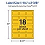 Avery Laser/Inkjet Rectangle Multipurpose Labels, 1-1/4" x 2-3/8", Bright Yellow, 1440/Box (94227)~#|#~C5650489-3A39-4E3F-A04307E3FD1BDE70_sc7