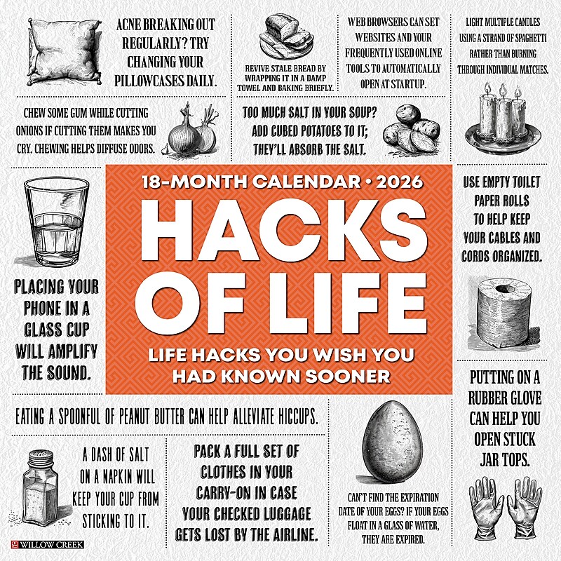 2026 Willow Creek Hacks of Life 12" x 12" Monthly Wall Calendar (51436) image 1