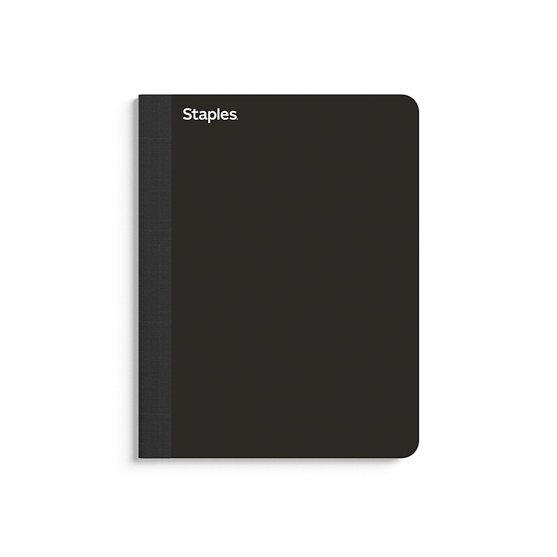 Staples Premium Composition Notebook, 7.5" x 9.75", 100 College Ruled Sheets, Black (TR58342) image 1