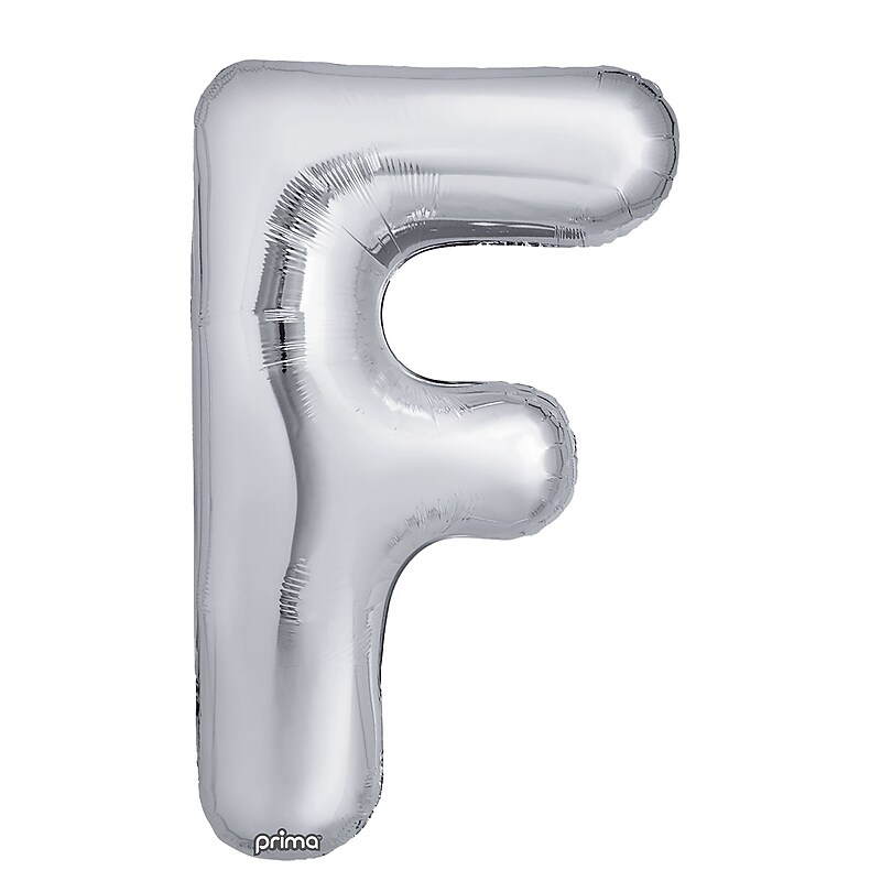 Party City (Air-Filled) 16" "F" Foil Balloon, Silver, 2/Pack (AM60050270-18) image 1