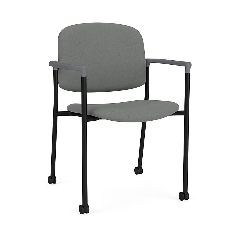 Lesro Chat Fabric Guest Chair with Casters, Open House Graphite/Black (CX1171.SBK.CFL.F04-01OHGP) image 1
