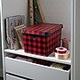 Simplify Checkered Storage Tote Bin with Lid, Plastic, Red/Black (9080-60)~#|#~C577A53A-F712-4F55-8095E3F7FA297470_sc7