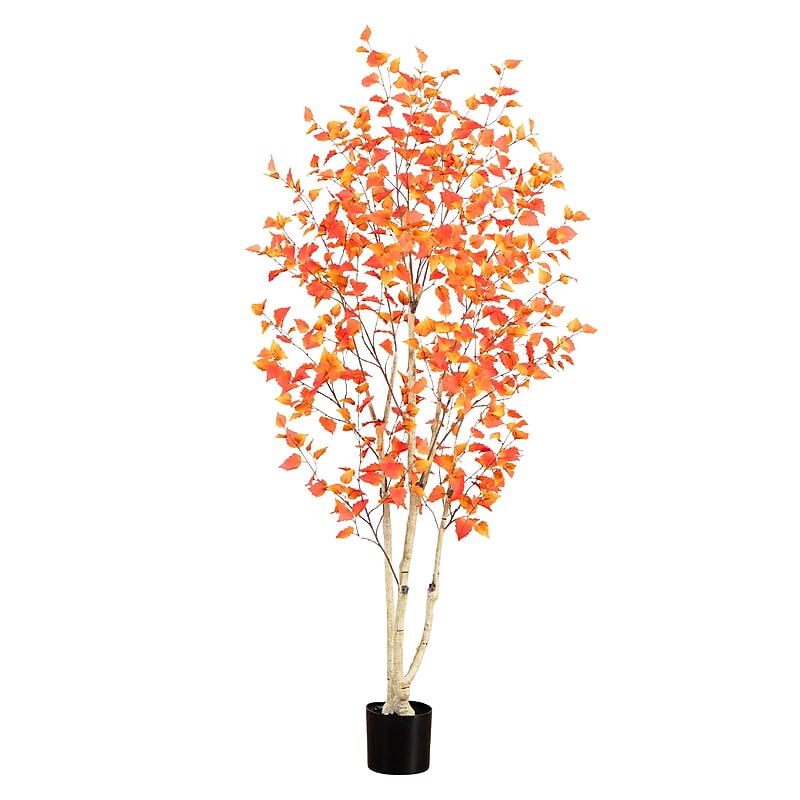 Nearly Natural 7' Autumn Birch Artificial Fall Tree (T4804) image 1