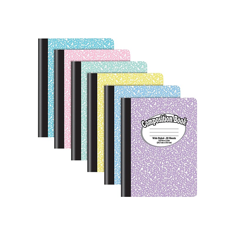 Better Office Composition Notebooks, 7.5" x 9.75", Wide Ruled, 80 Sheets, 6/Pack (25266-6PK) image 1