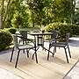 Flash Furniture Lila 28'' Square Table with 4 Rattan Stack Chairs, Gray (TLH073SQ037GY4)~#|#~C5826C54-2630-4F4C-B9F071B54789FD7D_sc7