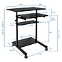 Mount-It! 32" W Mobile Adjustable Standing Desk With Retractable Keyboard Tray, Black (MI-7998B)~#|#~C58CC10A-68CA-4F7B-8AF4A3DF6CDDC41C_sc7