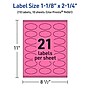Avery Oval Scalloped Laser/Inkjet Multipurpose Labels, 1-1/8" x 2-1/4", Bright Pink (210/Pack)~#|#~C58CC3AB-43DA-4BF2-9B3E12A8915E5139_sc7