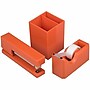 JAM Paper 3-Piece Desk Organizer Set, Plastic, Orange (337841ORS)~#|#~C59D9CE0-9972-4EB1-803D891F95273778_sc7