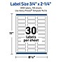 Avery Rectangle Laser Multipurpose Labels, 0.75" x 2.25", White, 3000/Box (19479399235)~#|#~C59FEFD3-3A03-4865-80D57235C4021A02_sc7