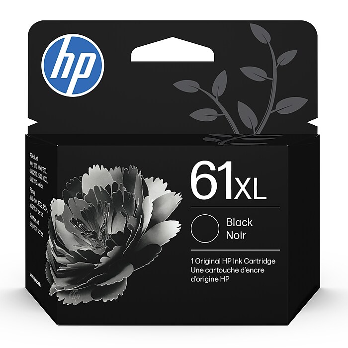 HP 61XL Black High Yield Ink Cartridge, Prints Up to 430 Pages