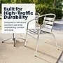 Flash Furniture Lila 23.5" Square  Metal Table Set with 2 Slat Back Chairs, Aluminum (TLH24SQ017BCHR2)~#|#~C5A4A94A-A75C-4F45-9ED4C3EA95035641_sc7