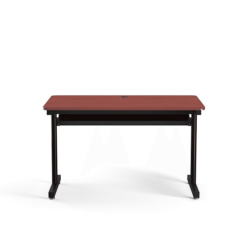 VersaDesk 48"W Basic Computer Table, Cherry/Black (BCT4830-BC) image 1