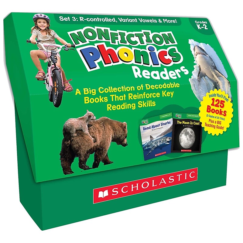 Scholastic Teaching Solutions Nonfiction Phonics Readers: R-controlled, Variant Vowels & More, 125 Books/Set (SC-9781338894714) image 1