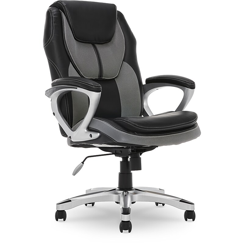 Serta Amplify Ergonomic Faux Leather Swivel Executive Chair, Gray (43673A) image 1