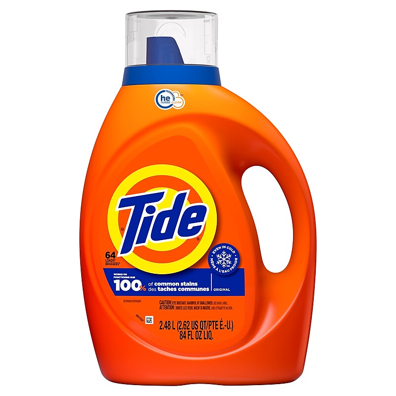 Tide Turbo Clean HE Liquid Laundry Detergent, Original Scent, 64 Loads, 88 fl. oz. (12110) image 1