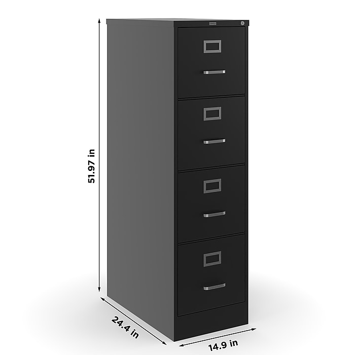 Staples Commercial 4-Drawer Vertical File Cabinet, Locking, Letter