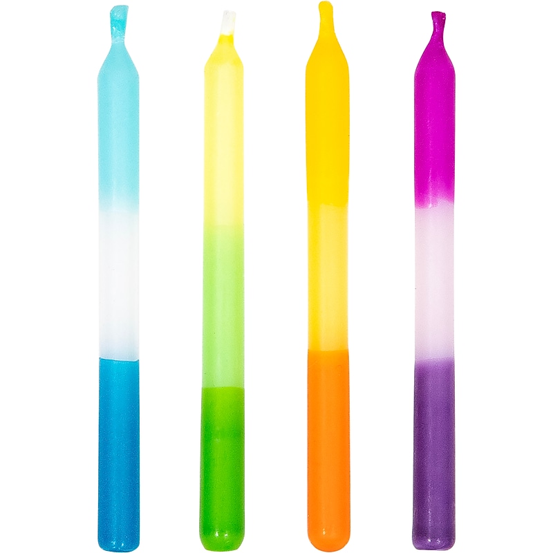 Creative Converting Ombre Striped Birthday Candles, Multicolor, 240/Pack (365114) image 1