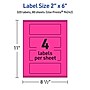 Avery Laser/Inkjet Rectangle Multipurpose Labels, 2" x 6", Neon Magenta, 320/Box (94242)~#|#~C5CC831F-2131-44C6-AFEE9B1259A88E07_sc7