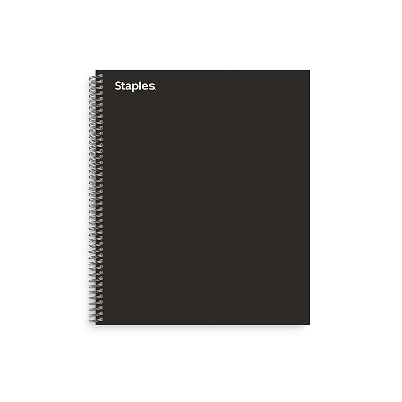 Staples 5-Subject Notebook, 8.5" x 11", College Ruled, 200 Sheets, Black (TR58363) image 1