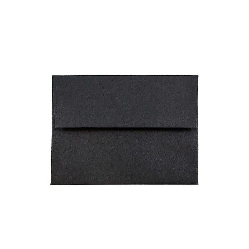 JAM Paper A2 Booklet Envelope 4 3/8" x 5 3/4", Black Linen, 100/Pack (64345d) image 1