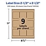 Avery Square Labels, 2.5" x 2.5", Kraft Brown, 225 Labels/Pack (94104)~#|#~C5D68149-F80A-451D-99F58C1D8B97BF24_sc7