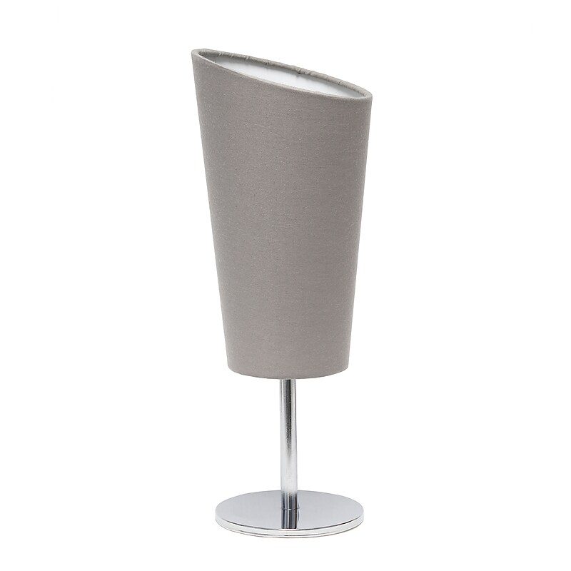 Creekwood Home Chrome Slanted 12.4" LED Table Lamp, Grey (CWT-1012-GY) image 1