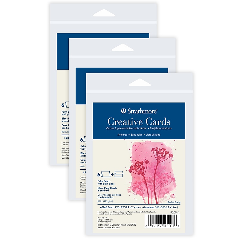 Strathmore Creative Cards & Envelopes, 4.875" x 3.5", Sand, 6/Sheets, 3/Bundle (STTP2054-3) image 1