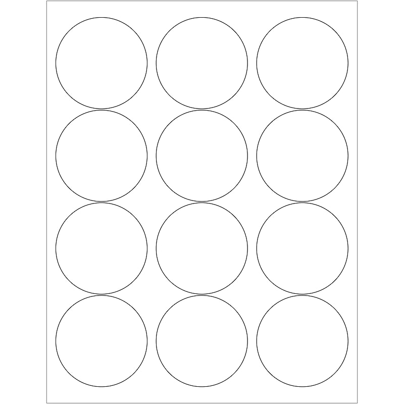 Tape Logic Circle Laser Labels, 2 1/2", Glossy White, 1200/Case (LL303) image 1