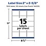 Avery Laser/Inkjet Rectangle Multipurpose Labels, 2" x 2.625", White, 1500 Labels/Box (94235)~#|#~C5F23F74-4CD2-4085-94CE64CEF5022D40_sc7