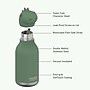ASOBU Bestie Bottle Dinosaur Stainless Steel Vacuum Insulated Water Bottle, 16 oz., Green (ADNASBV44DI)~#|#~C5F524E8-CE7C-493D-B9327E0B27C966CC_sc7