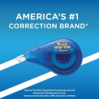 BIC Wite-Out Correction Tape, White, 4/Pack (WOTAPP418-WHI)~#|#~C601447B-B117-4C5B-80C78725C4E34F0E_sc7