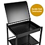Mind Reader 3-Tier Metal Cart with Covered Compartment, Black (LGCART3T-BLK)~#|#~C60516BA-6601-4804-BE4BCC0E5A0F4BFC_sc7