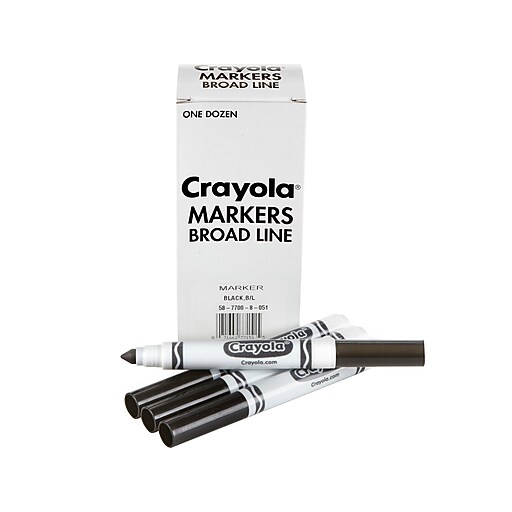 Crayola Marker, Broad Point, Black, Dozen (587700051) Staples