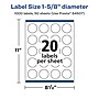 Avery Laser/Inkjet Multipurpose Circle Labels, 1.625" Dia, Glossy Clear, 1000/Box (94507)~#|#~C60BBAC4-ABB8-4AC0-8E61186B6EE14B5C_sc7