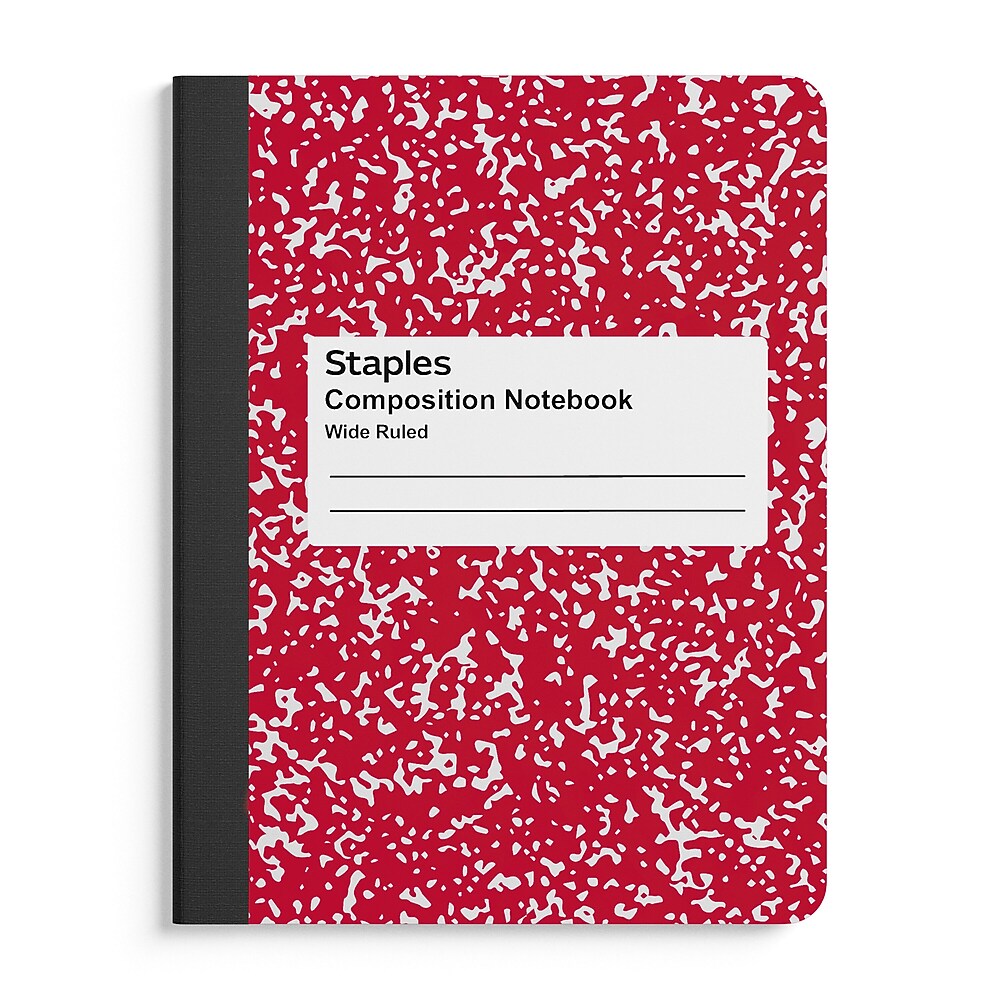 Staples® 1-subject marble composition book, wide ruled, 100 pages