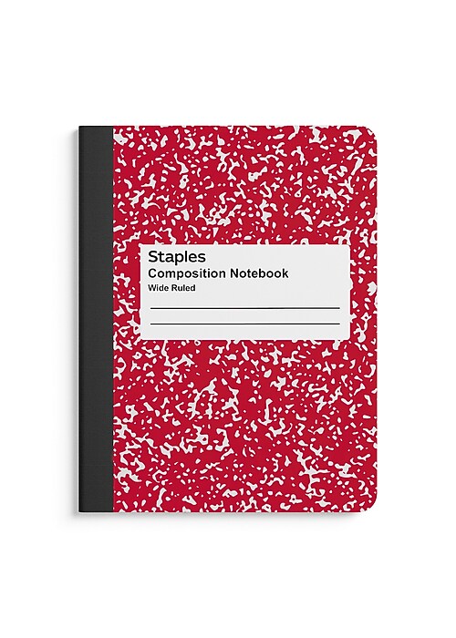 Staples® 1-subject marble composition book, wide ruled, 100 pages