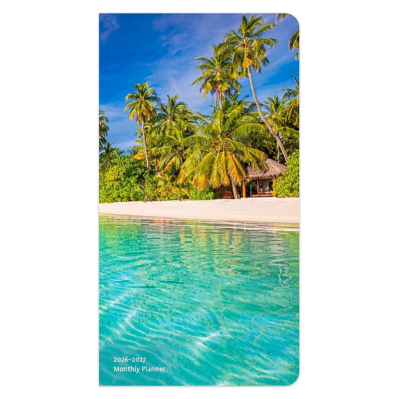 2026-2027 BrownTrout Tropical Islands 3.5" x 6.5" Monthly Planner (9798330705993) image 1