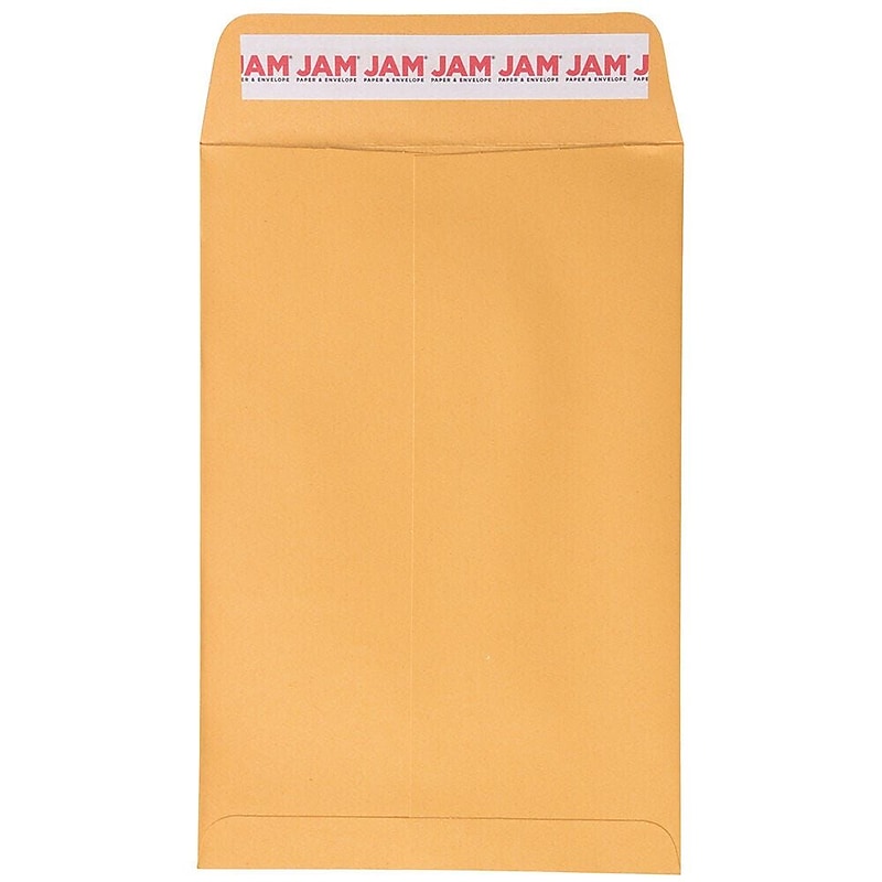 JAM Paper Self Seal Catalog Envelope, 6" x 9", Brown Kraft Manila, 100/Pack (13034199D) image 1