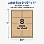 Avery Rectangle Laser/Inkjet Multipurpose Labels, Kraft Brown, 8 Labels/Sheet, 50 Sheets/Pack (19479311165)~#|#~C6185FCC-75DC-430B-89EC7D404AE62F45_sc7